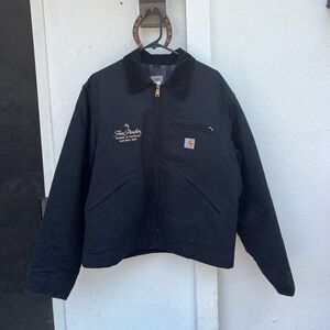 Vintage Men's Carhartt Detroit Jacket J01 Black Work Jacket (Large)